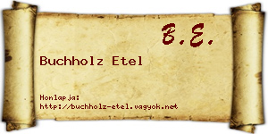 Buchholz Etel névjegykártya